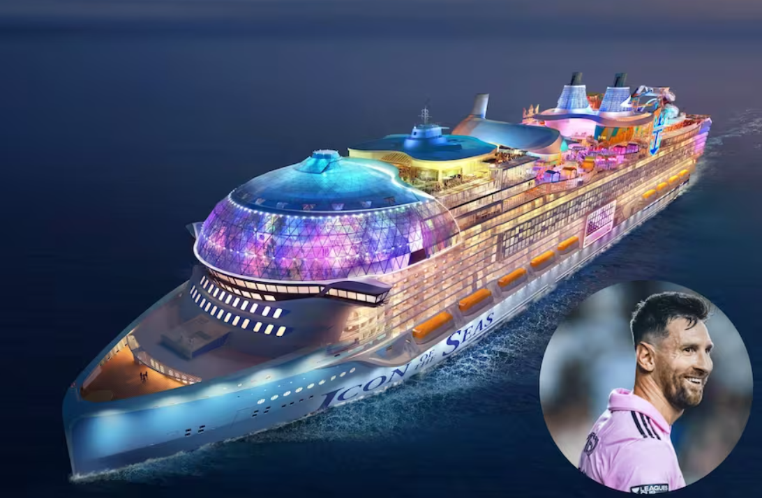 El crucero más grande del mundo ya está en Miami: cómo es, cuándo partirá y cuál es su vínculo con Lionel Messi